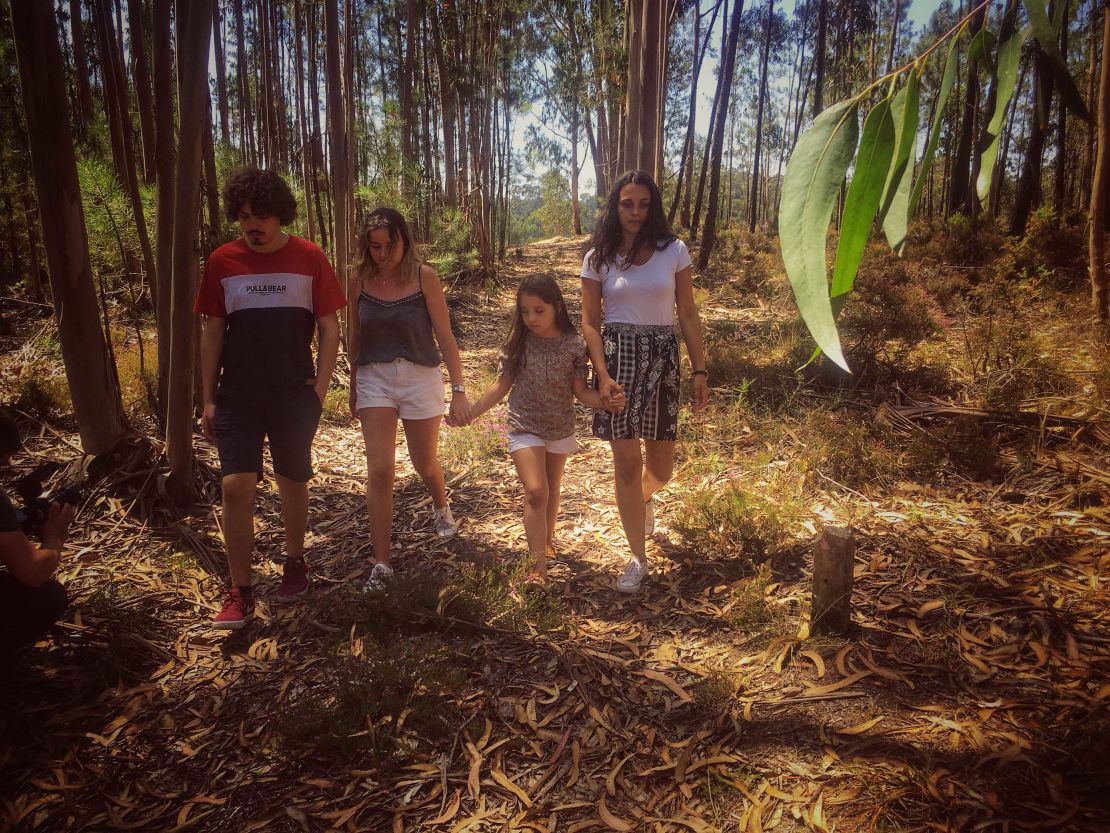 Four of the six claimants: Martim Duarte, 17, Cláudia Duarte, 21, Mariana Duarte, 8, and Catarina Mota, 20.