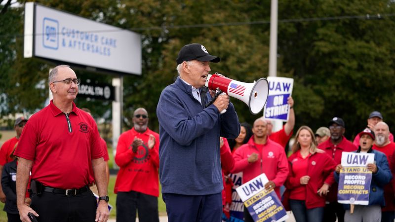 UAW Strike: Biden Visits The Picket Line In Michigan To Show Solidarity ...