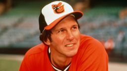 Brooks Robinson of the Baltimore Orioles looks on prior to the start of a Major League Baseball game circa 1975 at Memorial Stadium in Baltimore, Maryland.