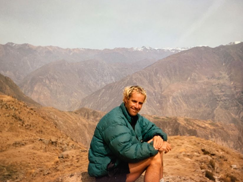 <strong>Separated again:</strong> But then Tim had to head back to London. Tim and Tracy wrote to each other all the time, and tried to speak on the phone when they could. Here's Tim at Colca Canyon in Peru in 1996.