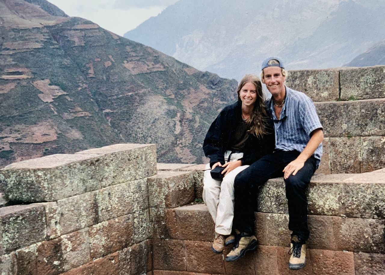 Here's Tracy and Tim pictured in the Peruvian village of Ollantaytambo.