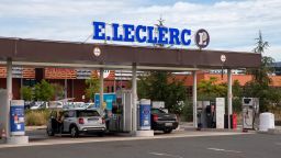 Leclerc gas station in Albi, France on september 21th, 2023. French fuel distributors say they refuse to sell at a loss, despite French government plans to allow them to do so in the hope that it would bring down prices at the pump for consumers. The heads of several large fuel distributors in France said on Wednesday that despite the government's plans to alter existing legislation so that they can sell fuel at a loss, they would refuse to do so. Photo by Arnaud Bertrand/Abaca/Sipa USA