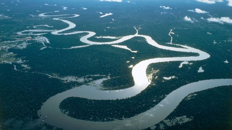 UNSPECIFIED - AUGUST 01: Aerial view of the Amazon River near Iquitos - Loreto Region, Peru (Photo by DeAgostini/Getty Images)