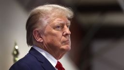 2024 Republican presidential candidate and former U.S. President Donald Trump arrives for a "Commit To Caucus" rally at the Jackson County Fairgrounds on September 20, 2023 in Maquoketa, Iowa. 