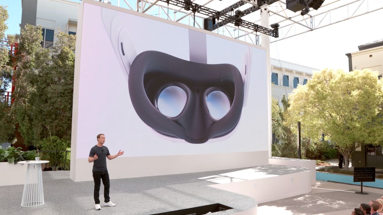 Zuckerberg explains features of the new Quest 3 headset on September 27, 2023.