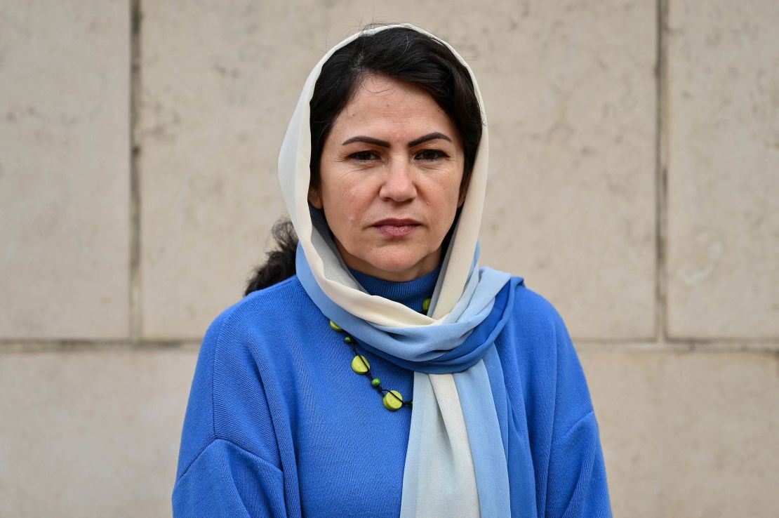 Fawzia Koofi,  a former deputy speaker of the Afghan parliament who now lives in exile, is pictured in London in December 2022.