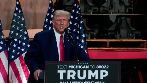 Former President Donald Trump speaks in Michigan on September 27. 