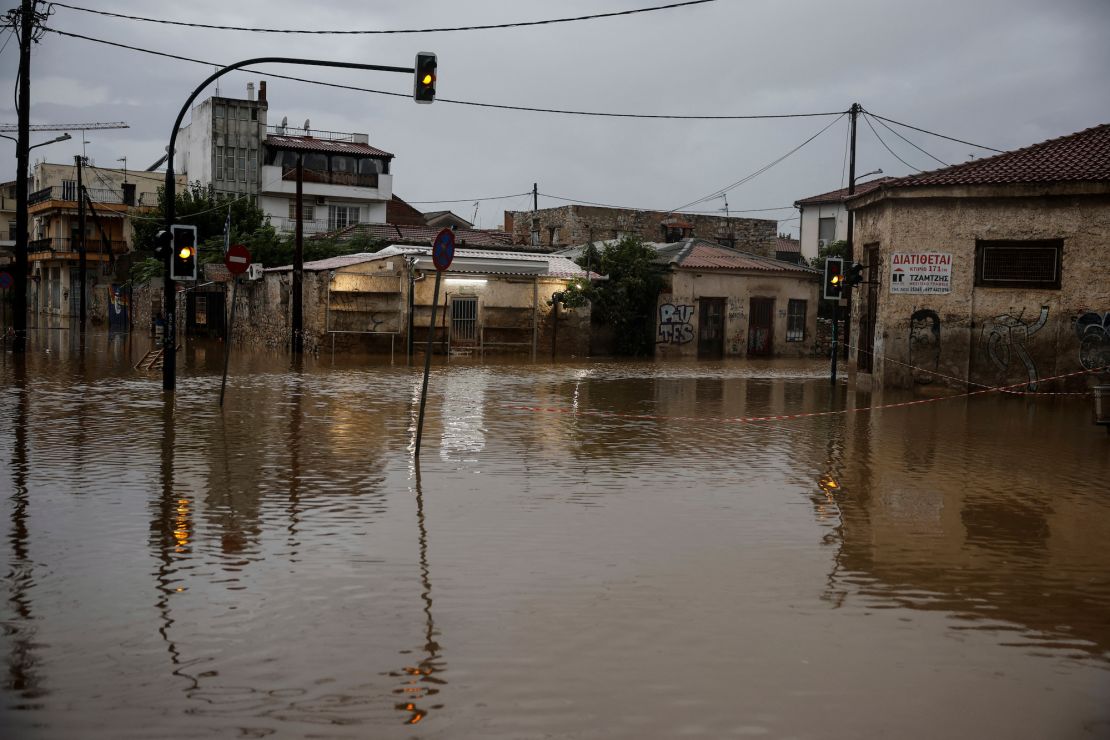 Floods in the city of Volos, Greece, after storm Elias hit on September 27.