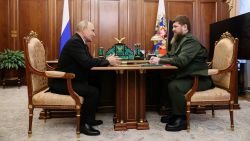 Russian President Vladimir Putin attends a meeting with Chechen leader Ramzan Kadyrov in Moscow, Russia, September 28, 2023. Sputnik/Mikhail Metzel/Pool via REUTERS ATTENTION EDITORS - THIS IMAGE WAS PROVIDED BY A THIRD PARTY.
