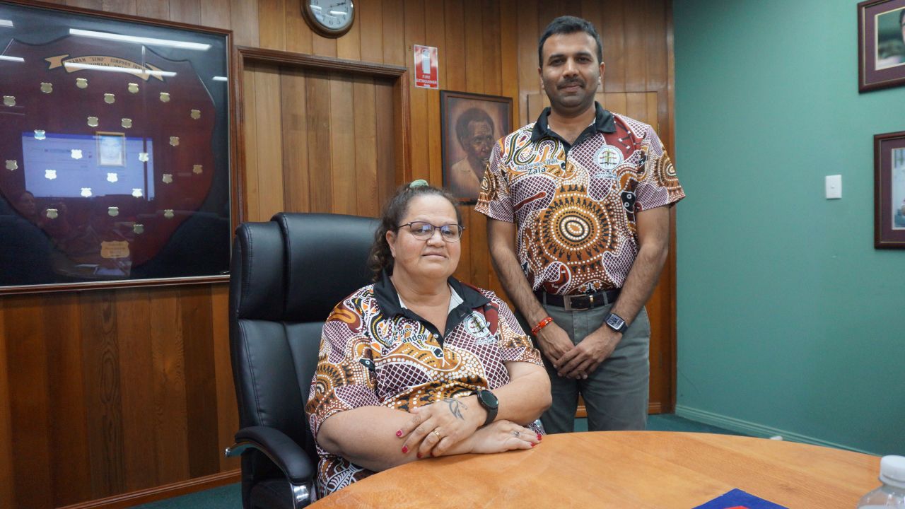 Cherbourg Mayor Elvie Sandow and CEO Chatur Zala are working to create jobs and improve community infrastructure.