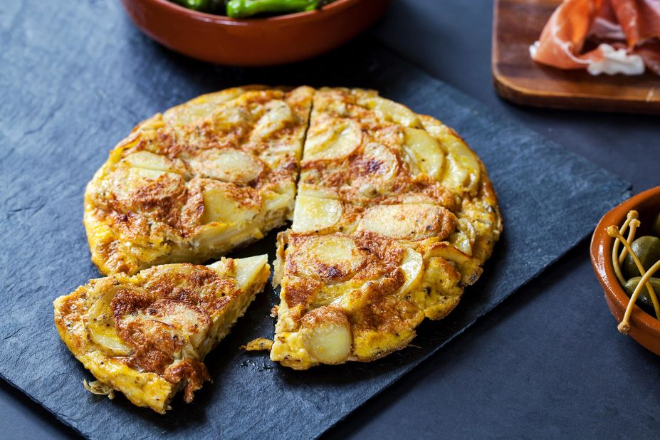 <strong>Tortilla: </strong>The humble Spanish omelet can be made with chorizo, peppers and onions, among other ingredients, but purists will tell you it should only contain potatoes and eggs. 