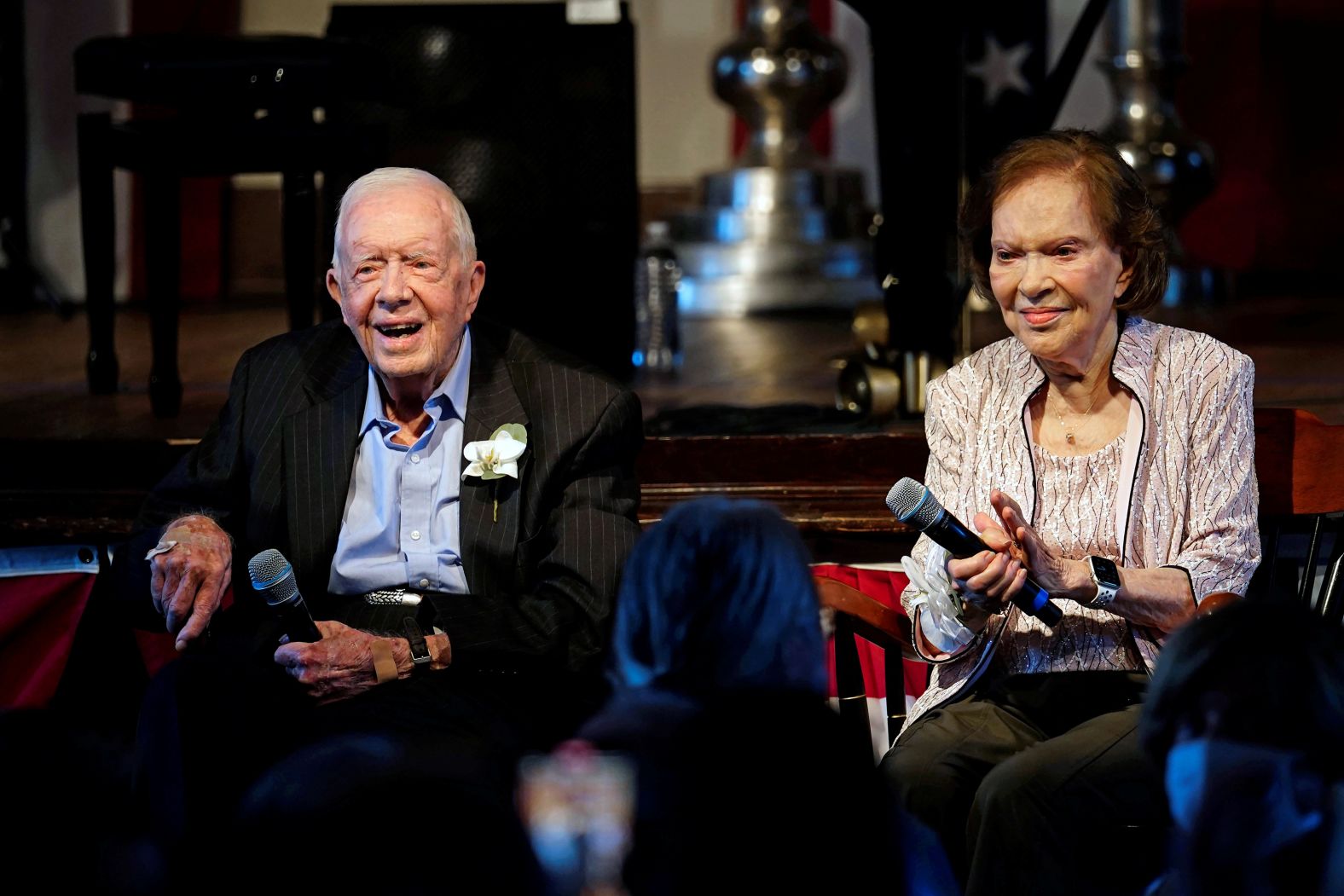 The Carters celebrate their 75th wedding anniversary in Plains, Georgia, in July 2021. "The best thing I ever did was marrying Rosalynn," Carter once said.