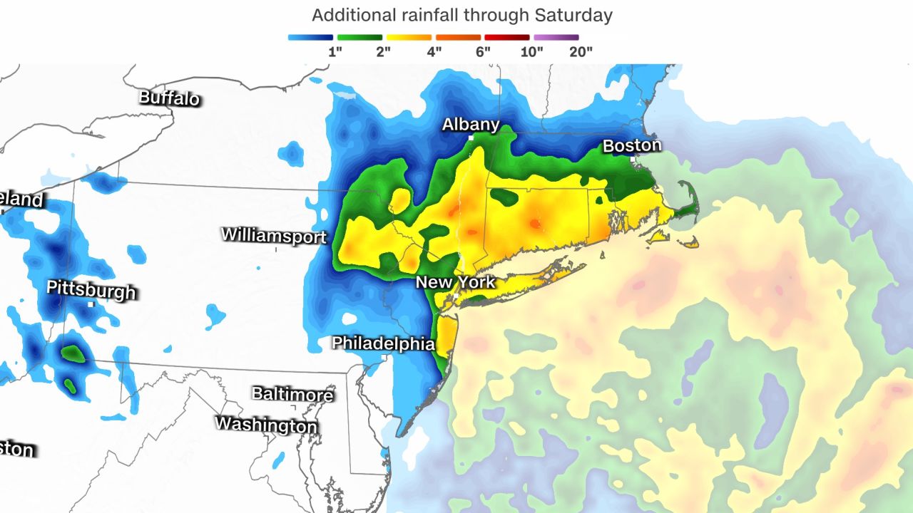 The urban flood threat prompted New York City officials to issue a travel advisory starting at 4 a.m. Friday through 6 a.m. ET Saturday.