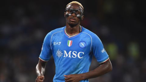 Victor Osimhen of SSC Napoli during the Serie A TIM match between SSC Napoli and Udinese Calcio at Stadio Diego Armando Maradona Naples Italy on 27 September 2023. (Photo by Franco Romano/NurPhoto via Getty Images)