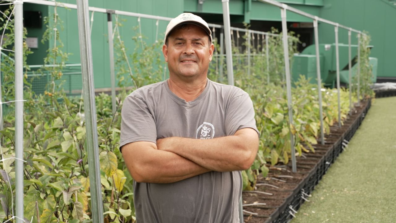 Chris Grallert, president of Green City Growers, has been a farmer and Red Sox fan all his life.