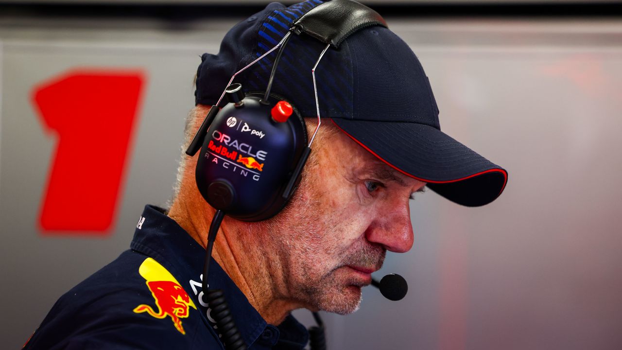 ZANDVOORT, NETHERLANDS - AUGUST 25: Adrian Newey, the Chief Technical Officer of Red Bull Racing looks on in the garage during practice ahead of the F1 Grand Prix of The Netherlands at Circuit Zandvoort on August 25, 2023 in Zandvoort, Netherlands. (Photo by Mark Thompson/Getty Images)