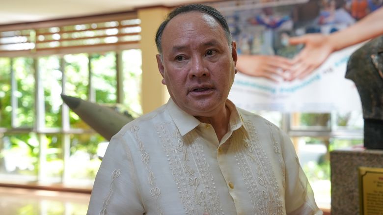 Philippine Defense Secretary Gilbert Teodoro talks during an interview with CNN in Manila, Philippines on September 29, 2023.