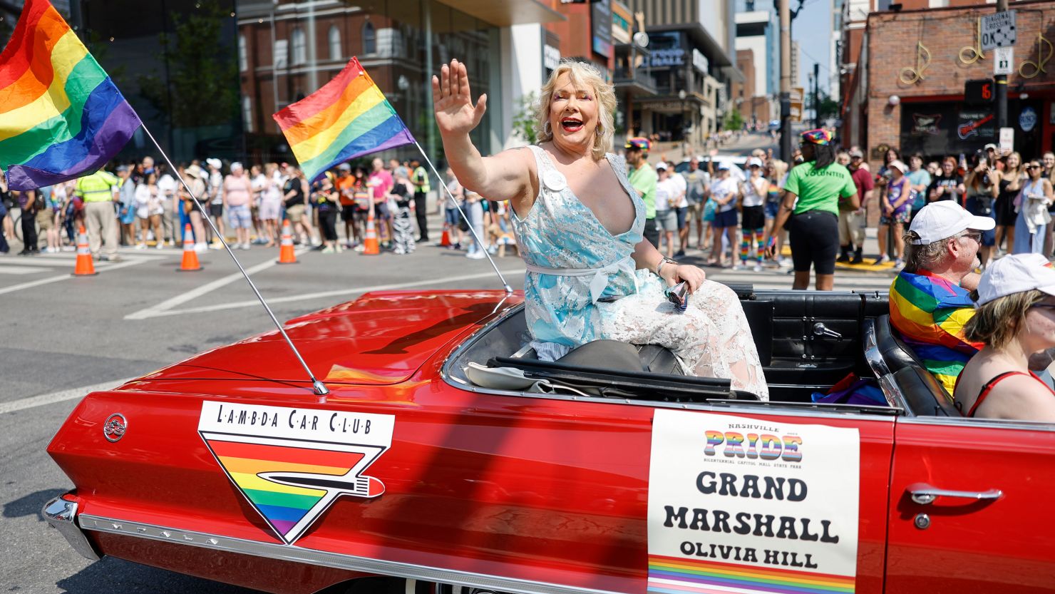 Olivia Hill attends the Nashville Pride 2023 parade on June 24, 2023 in Nashville, Tennessee.