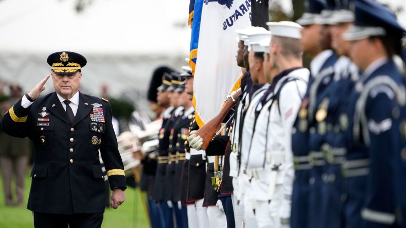 NextImg:Milley says the military doesn't swear oath to a 'wannabe dictator' in apparent swipe at Trump | CNN Politics
