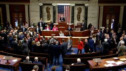 The House floor shortly after they passed a 45-day short term spending resolution, which includes natural disaster aid but not additional funding for Ukraine or border security. The final vote tally was 335-91.