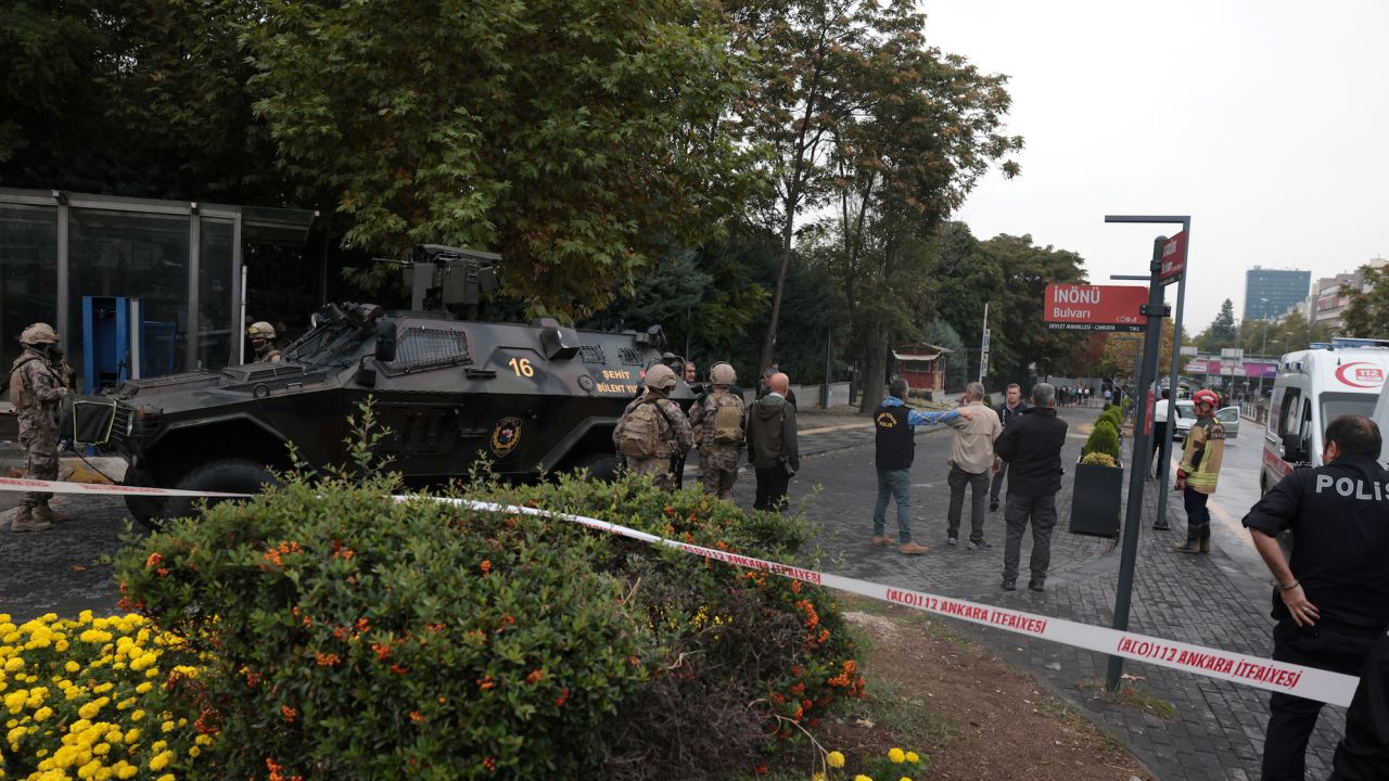 Members of Turkish Police Special Forces secure an area following the explosion on Sunday.