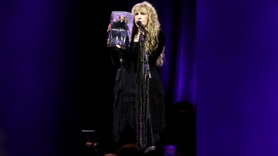 The 75-year-old presented her "Stevie Barbie" doll to fans at her show at Madison Square Garden in New York City on Sunday.