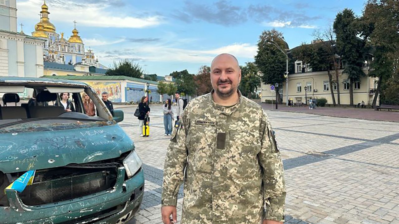 Serviceman Volodymyr Kostiak spoke to CNN in Kyiv Sunday as Ukraine marked Day of the Defenders.