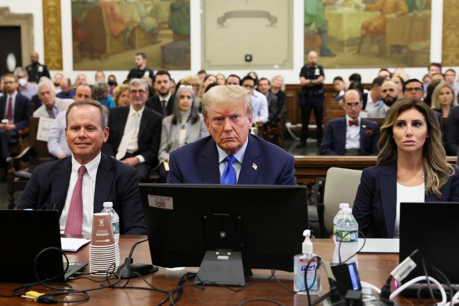 Trump sits in the courtroom on October 2, the first day of the trial.