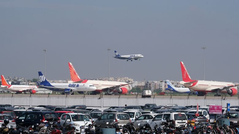 The tarmac at Indira Gandhi International Airport in New Delhi, India.