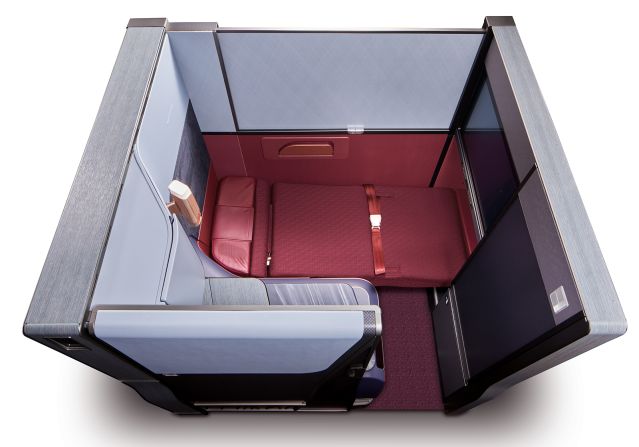 <strong>Mini suites: </strong>An aerial view of the new business-class seats. Each comes with its own sliding door, offering increased privacy.  