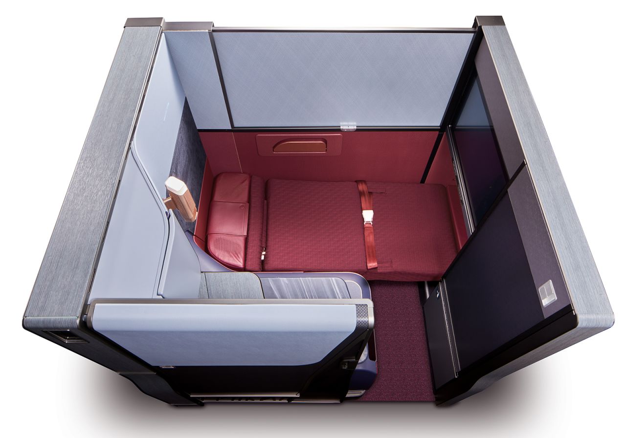 An aerial view of the new business-class seats.