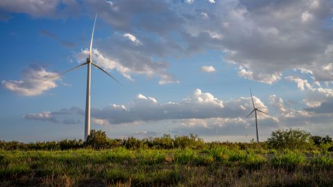 BIG SPRING, TEXAS - SEPTEMBER 19: Wind turbines are seen on September 19, 2023 in Big Spring, Texas. (Photo by Brandon Bell/Getty Images)