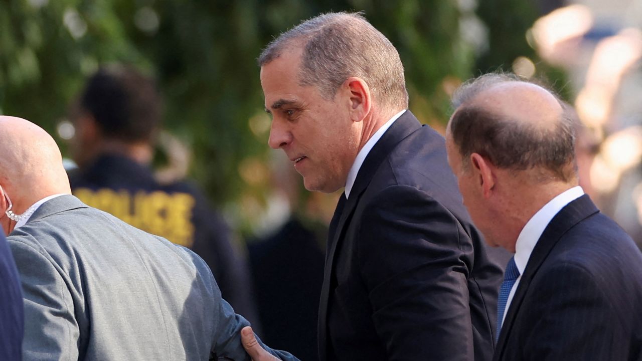 President Joe Biden's Hunter Biden arrives to appear in a federal court on gun charges in Wilmington, Delaware on October 3.