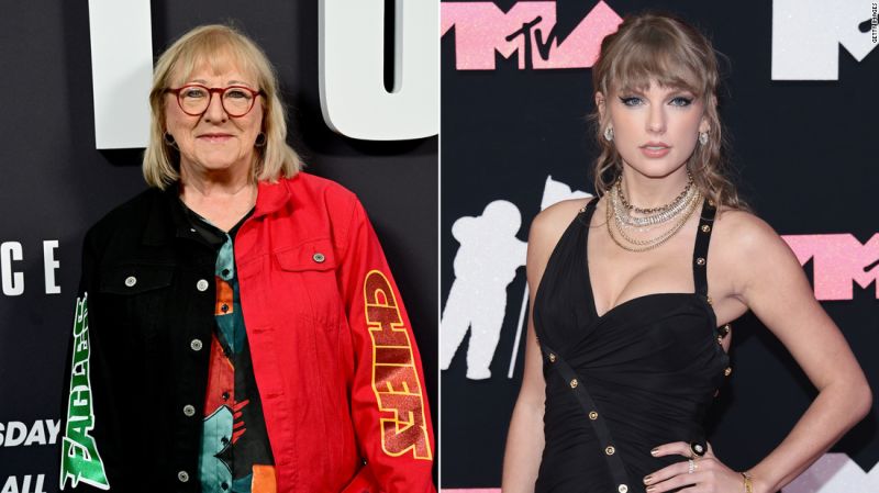 NextImg:Travis Kelce's mom had fun with that Taylor Swift viral moment | CNN