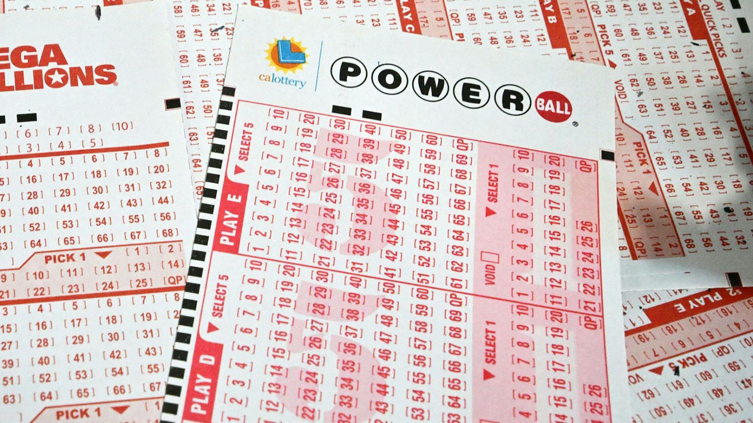 Powerball lottery tickets are seen in San Gabriel, California, on July 19, 2023.