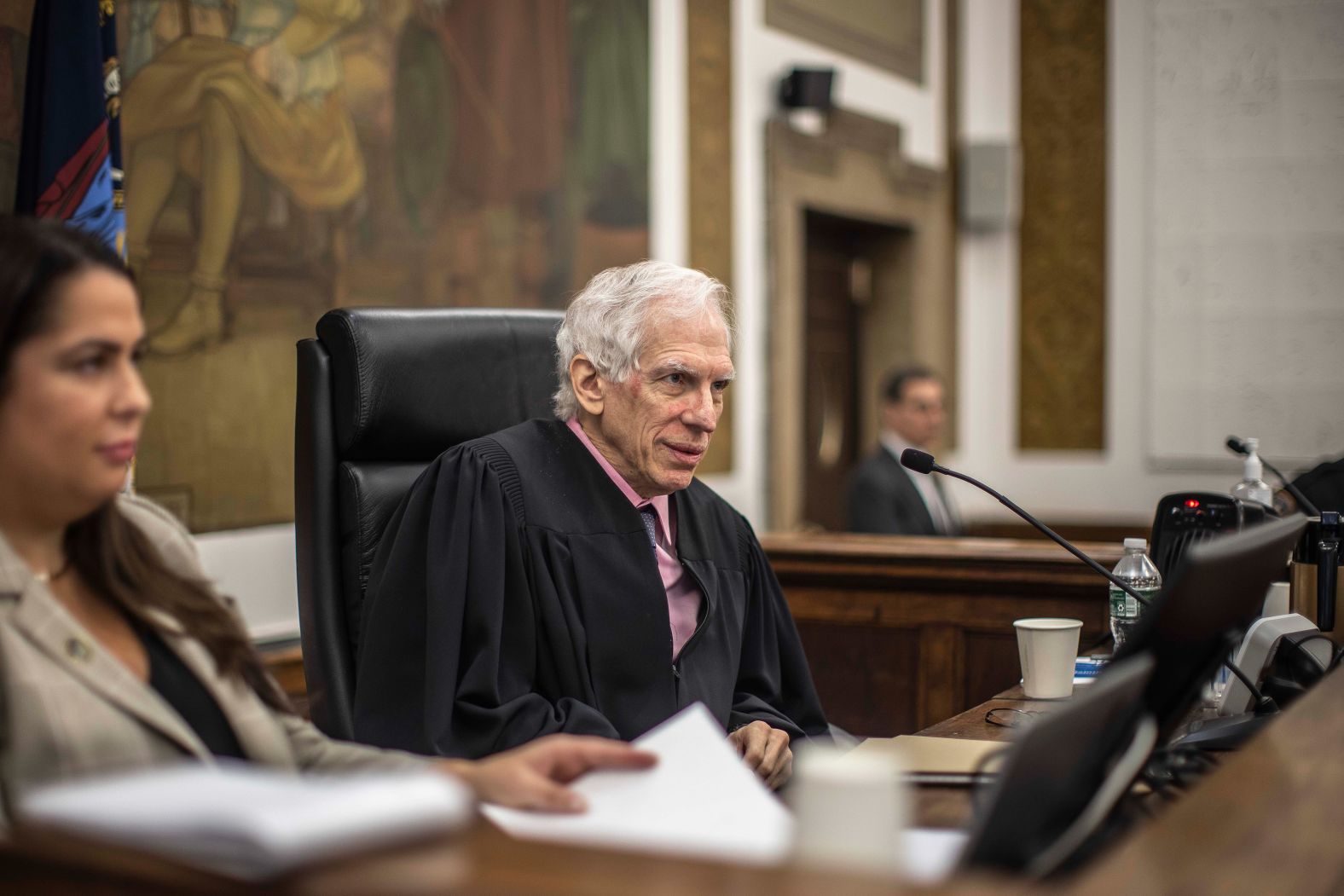 Judge Arthur Engoron presides over the trial on October 3. A week earlier, Engoron ruled that Trump and his co-defendants were liable for fraud.