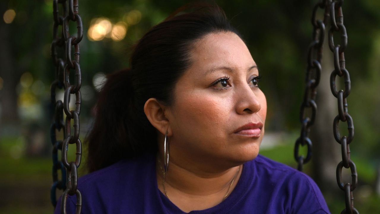 Salvadorean Teodora Vasquez -who served a sentence handed under draconian anti-abortion laws after suffering a miscarriage- poses during an interview with AFP in San Salvador on September 12, 2019, - Vasquez will present a documentary film recreating the trauma suffered by women sentenced to years of jail after obstetric emergencies under El Salvador's anti-abortion laws. The world premiere will take place in Sweden between September 23 and 25, 2019. (Photo by Marvin RECINOS / AFP)        (Photo credit should read MARVIN RECINOS/AFP via Getty Images)