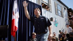 DES MOINES, IOWA - AUGUST 12: Florida Governor Ron DeSantis takes the stage during one of Iowa Governor Kim Reynolds' "Fair-Side Chats" at the Iowa State Fair on August 12, 2023 in Des Moines, Iowa. Republican and Democratic presidential hopefuls are visiting the fair, a tradition in one of the first states that will test candidates with the 2024 caucuses. (Photo by Chip Somodevilla/Getty Images)