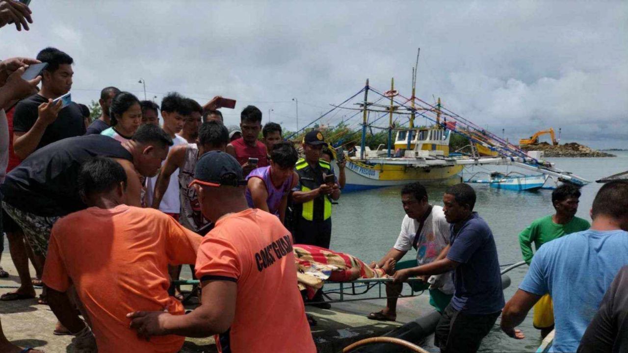Photos released by the Philippine coast guard show the scene at Barangay Cato on October 3.