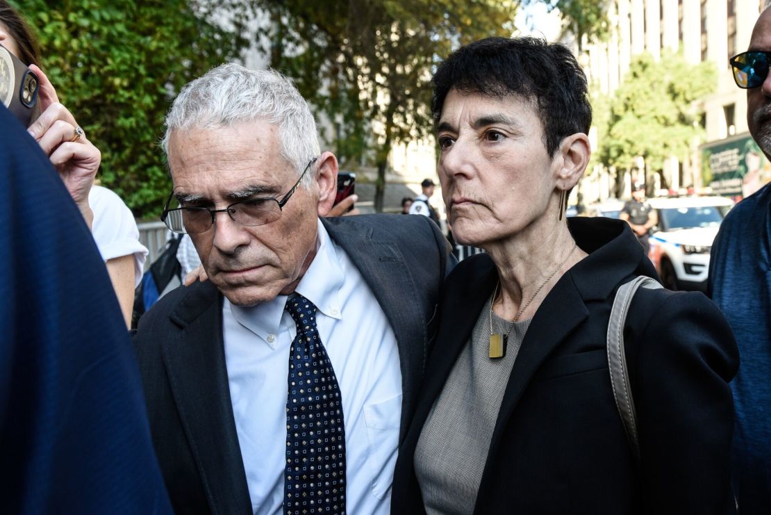 Joe Bankman and Barbara Fried, parents of FTX co-founder Sam Bankman-Fried, arrive at court in New York on October 4.