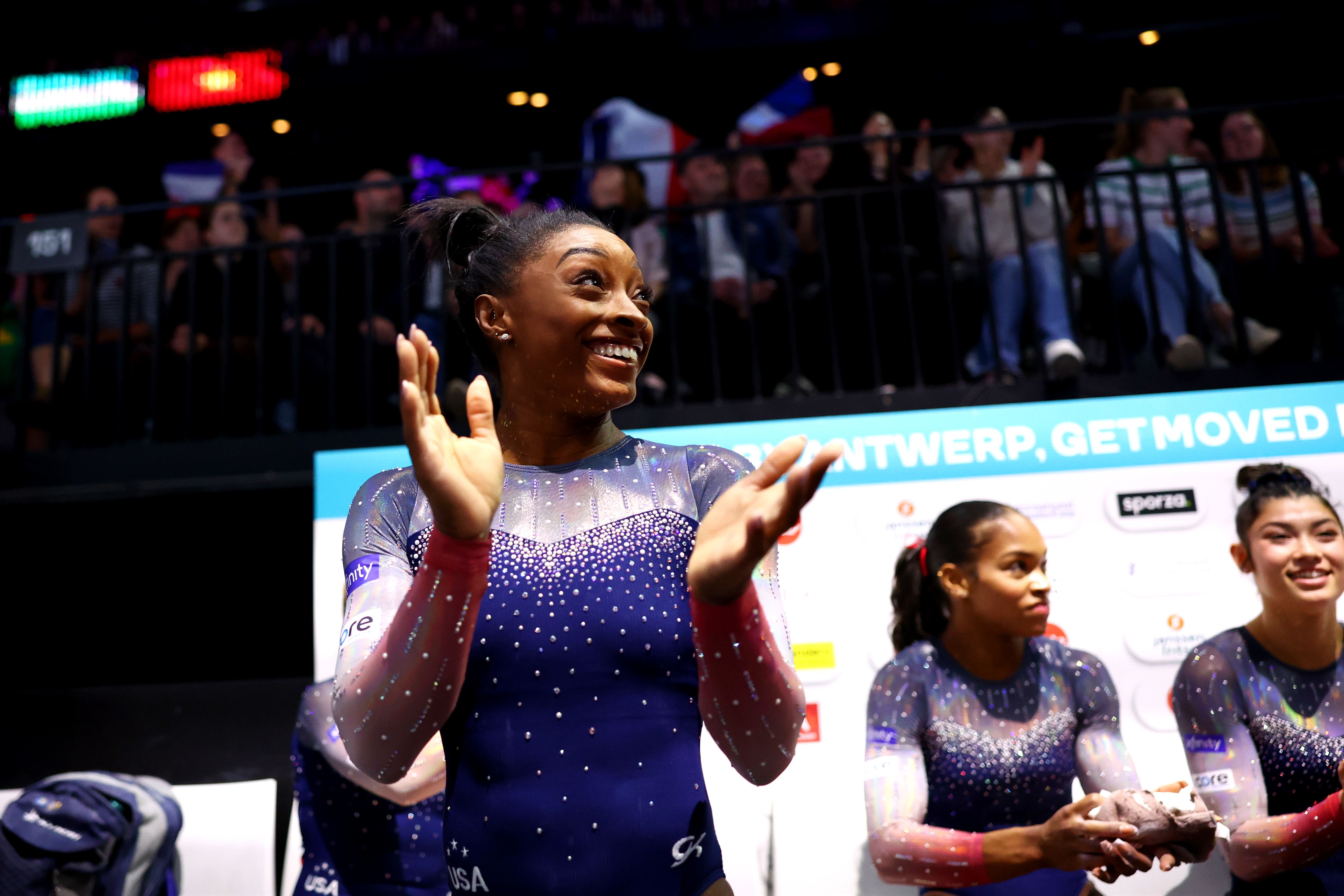 Simone Biles clinches record world gymnastics championships team