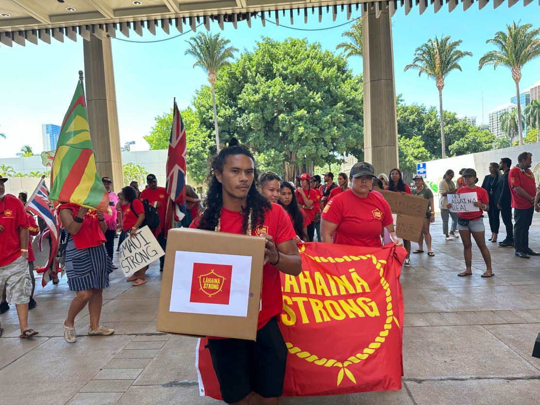 Pa'ele Kiakona at the Hawaii State Capitol in Honolulu on Tuesday.