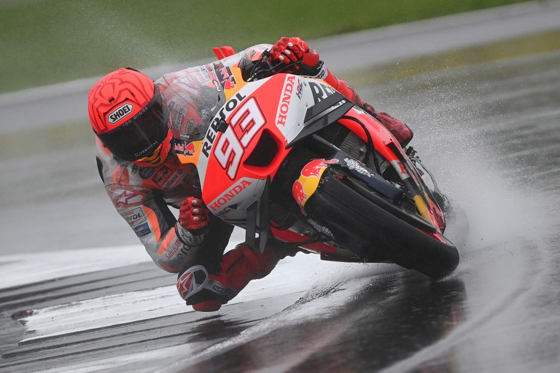 Márquez in action during the MotoGP of Great Britain on August 5.