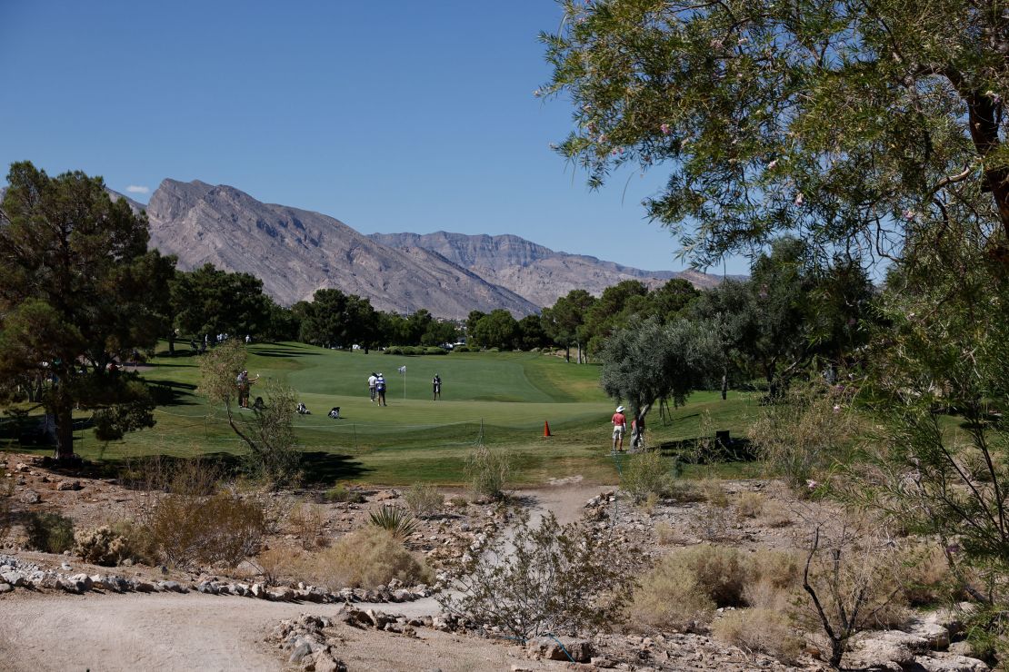 LAS VEGAS, NEVADA - OCTOBER 06: A general scenic view of the first hole green during the first round of the Shriners Children's Open at TPC Summerlin on October 06, 2022 in Las Vegas, Nevada. (Photo by Michael Owens/Getty Images)