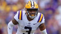 Greg Brooks Jr. of the LSU Tigers in action during a game at Tiger Stadium on September 17, 2022 in Baton Rouge, Louisiana. 