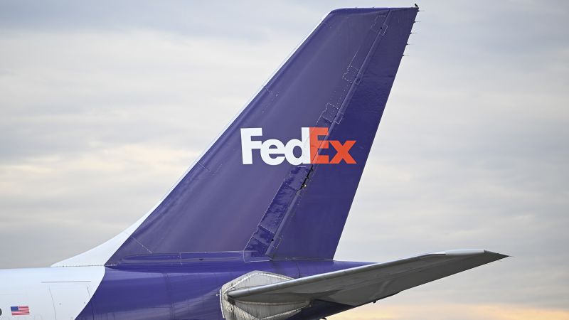 NextImg:FedEx jet skids off the runway at a Tennessee airport after landing gear failure | CNN