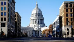 A general view of the Wisconsin State Capitol the day after the 2020 U.S. presidential election, in downtown Madison, Dane County, Wisconsin, U.S., November 4, 2020. REUTERS/Bing Guan