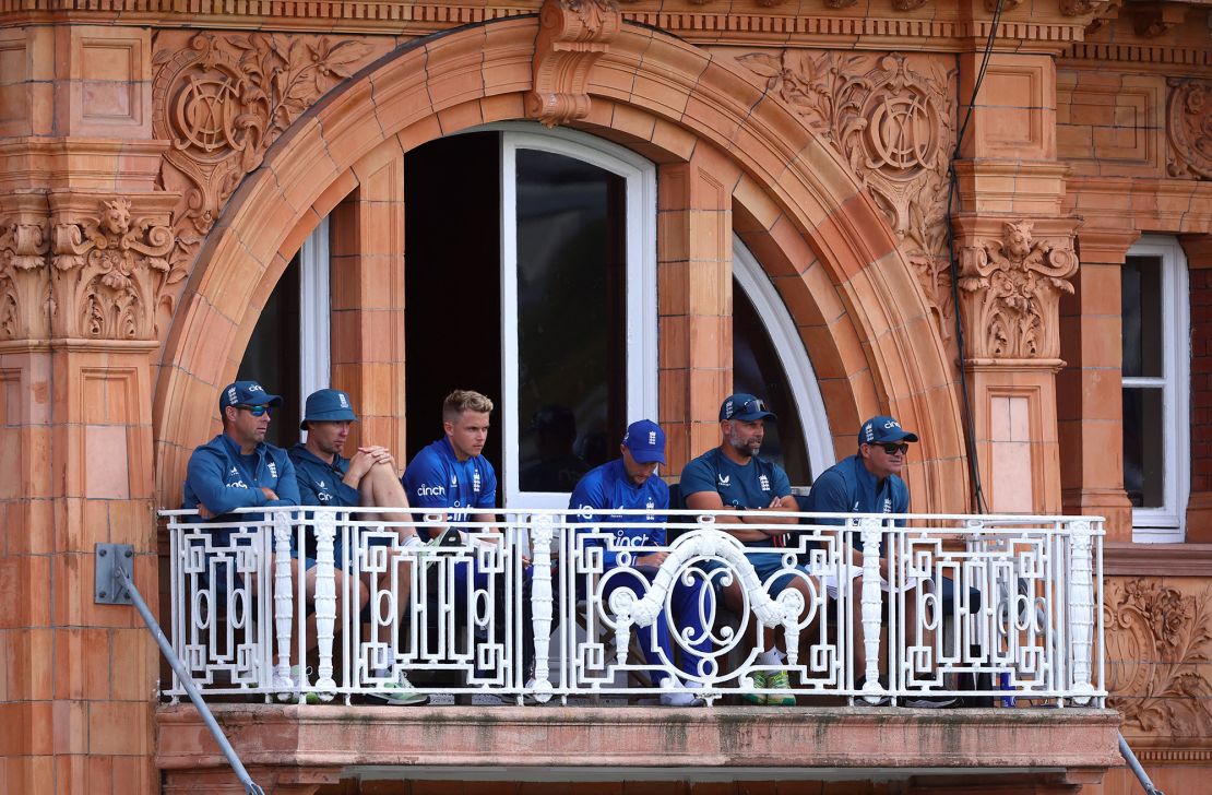 Cricket - Fourth One Day International - England v New Zealand - Lord's Cricket Ground, London, Britain - September 15, 2023
Former player Andrew Flintoff watches the match from the England team balcony Action Images via Reuters/Matthew Childs