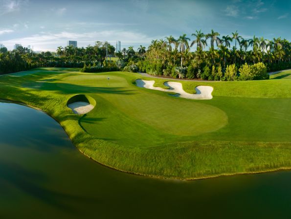 Clocking in at 7,254 yards, the 18-hole course was designed by Australian former golfer Greg Norman. The two-time Open champion's course design firm has sculpted more than 100 courses worldwide. 