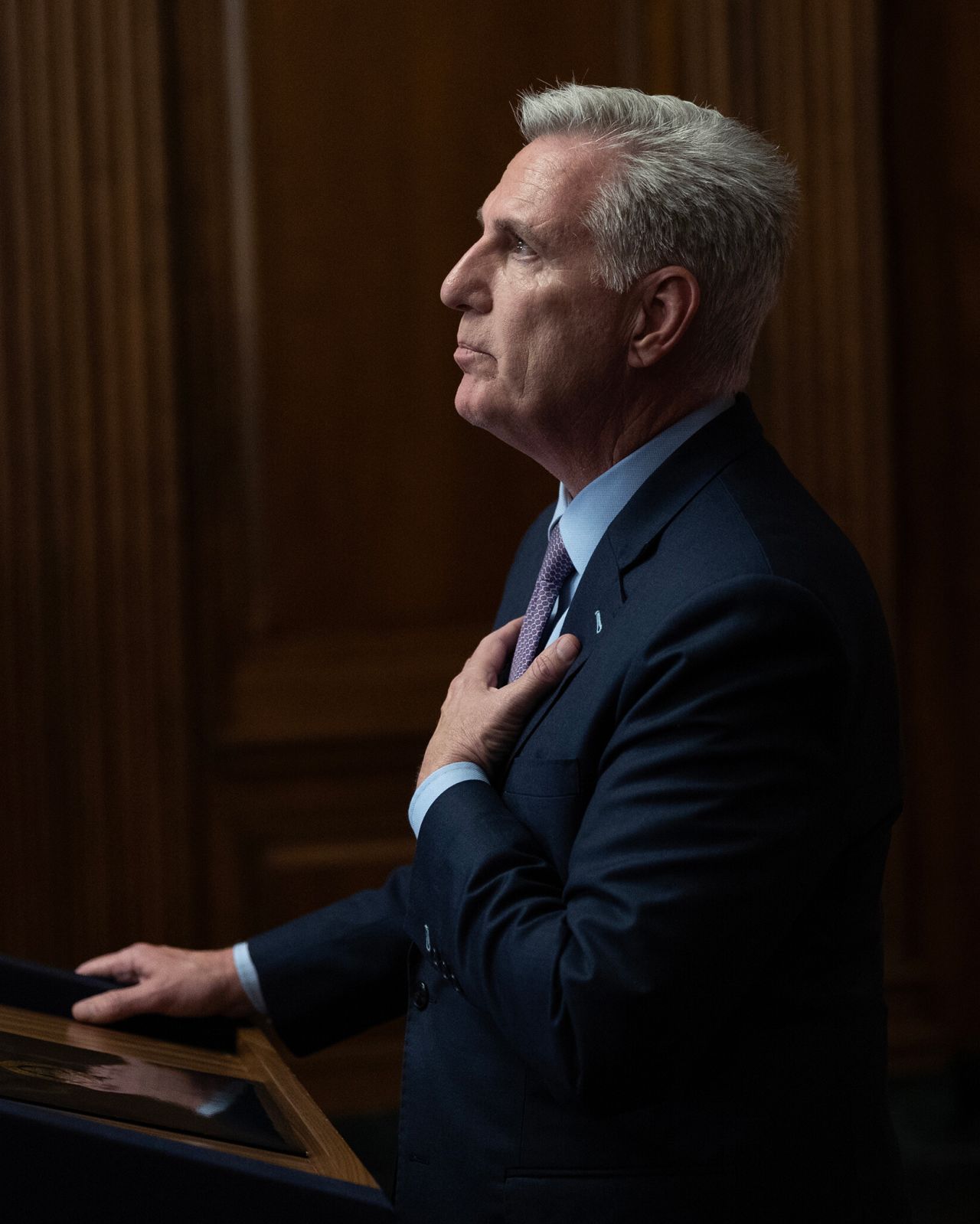 US Rep. Kevin McCarthy speaks in the US Capitol's Rayburn Room after he was ousted as House speaker on Tuesday, October 3. "I don't regret standing up for choosing governing over grievance. It is my responsibility. It is my job," <a href="https://www.cnn.com/2023/10/03/politics/mccarthy-gaetz-vote-motion-to-vacate/index.html" target="_blank">McCarthy said at a wide-ranging news conference Tuesday evening</a>. "I do not regret negotiating. Our government is designed to find compromise."